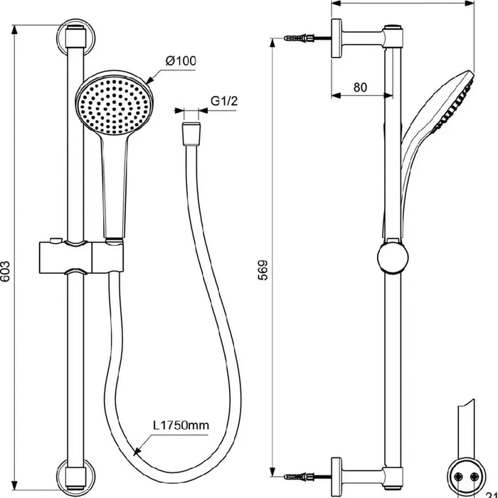 SHOWER SET IDEALSTANDARD IDEALRAIN BD142XG - Душ комплекти<<<Смесители и душове<<<Баня<<<Praktiker&&&Душ