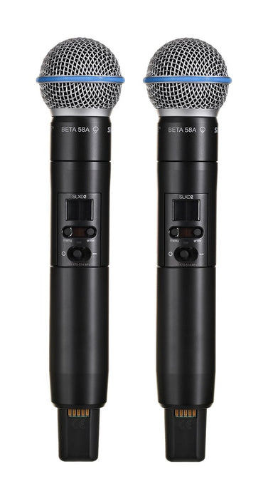 Shure SLXD24DE/B58-G59 - dual digital wireless system with two transmitters/handheld microphones (470 - 514 MHz)
