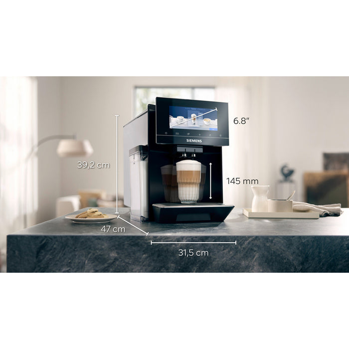 Coffee machine SIEMENS TQ903R09 2300.00 ml, 19.00 bar, BLACK / STAINLESS STEEL