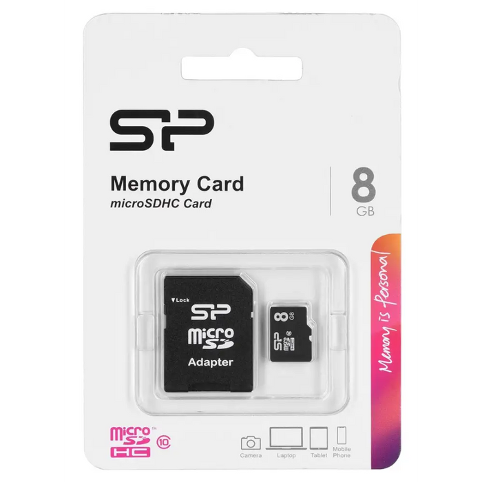 Silicon Power SP008GBSTH010V10SP memory card 8 GB MicroSDHC Class 10 - SecureDigital flash memoriesPAM-SDG<<<Memory
