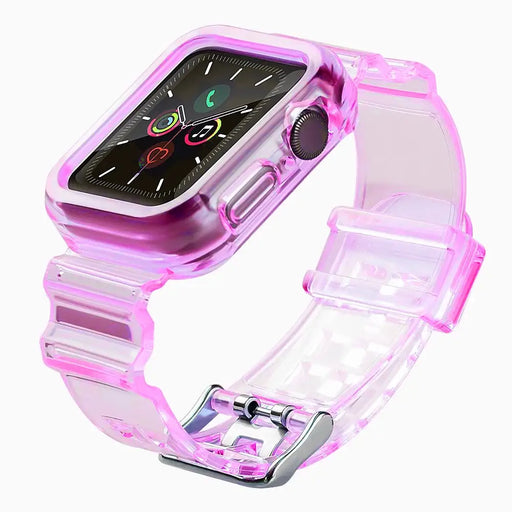 Silicone Band Strap Bracelet Case Strap Light Set for Apple Watch 40mm - Red - Smartwatch straps and cases<<<HurtelXML