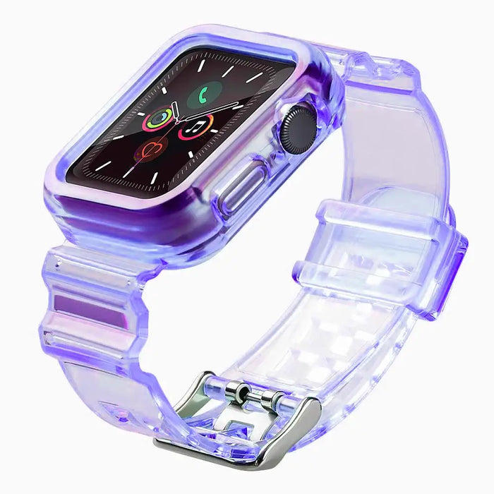 Silicone Band Strap Bracelet Case Strap Light Set for Apple Watch 42mm - Purple - Smartwatch straps