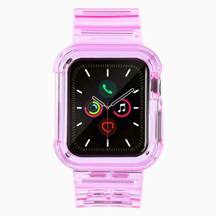 Silicone Band Strap Bracelet Case Strap Light Set for Apple Watch 42mm - Red - Smartwatch straps and cases<<<HurtelXML