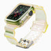Silicone Band Strap Bracelet Case Strap Light Set for Apple Watch 44mm - Yellow - Smartwatch straps