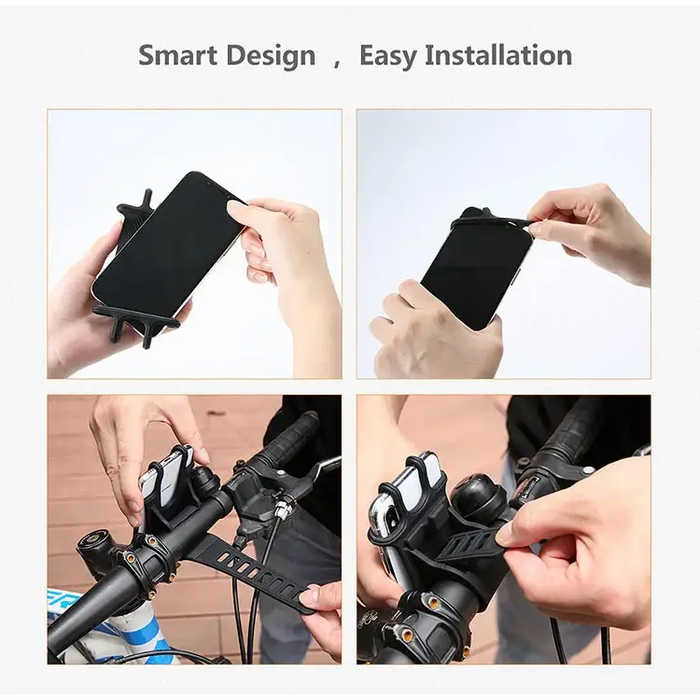 Silicone bicycle phone holder - black - Cell phone holders<<<HurtelXML