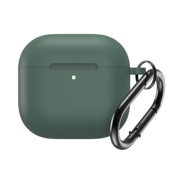 Silicone Case for Airpods 4 with Carabiner - Green - Cell phone cases and covers<<<HurtelXML