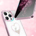 Silicone case with Swarovski crystals Kingxbar Wish Series for iPhone 14 Pro - pink - Cell phone cases