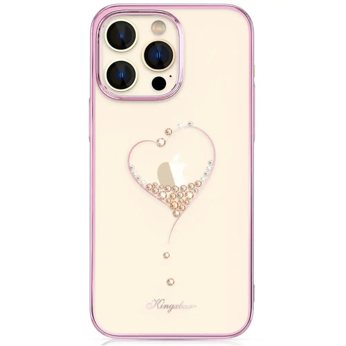 Silicone case with Swarovski Kingxbar Wish Series crystals for iPhone 14 Pro Max - pink - Cell phone cases
