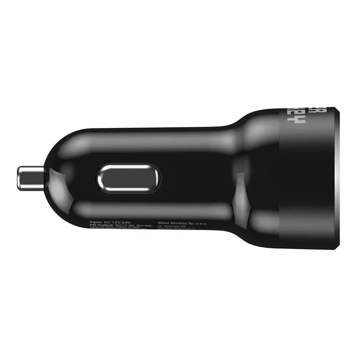 Silver Monkey SMA078 car charger 1xUSB-C 1xUSB-A 45W PD QC - black - Cell phone USB charger<<<HurtelXML