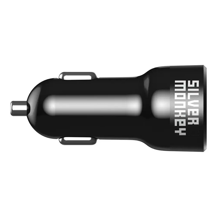 Silver Monkey SMA078 car charger 1xUSB-C 1xUSB-A 45W PD QC - black - Cell phone USB charger<<<HurtelXML