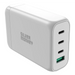 Silver Monkey SMA152 130W GaN charger 3xUSB-C PD USB-A QC 3.0 with detachable power cable - white - Cell phone USB