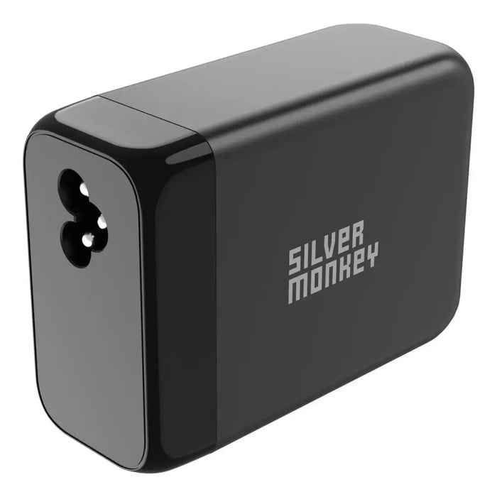 Silver Monkey SMA155 200W GaN charger 3xUSB-C PD USB-A QC 3.0 with detachable power cable - black - Cell phone USB