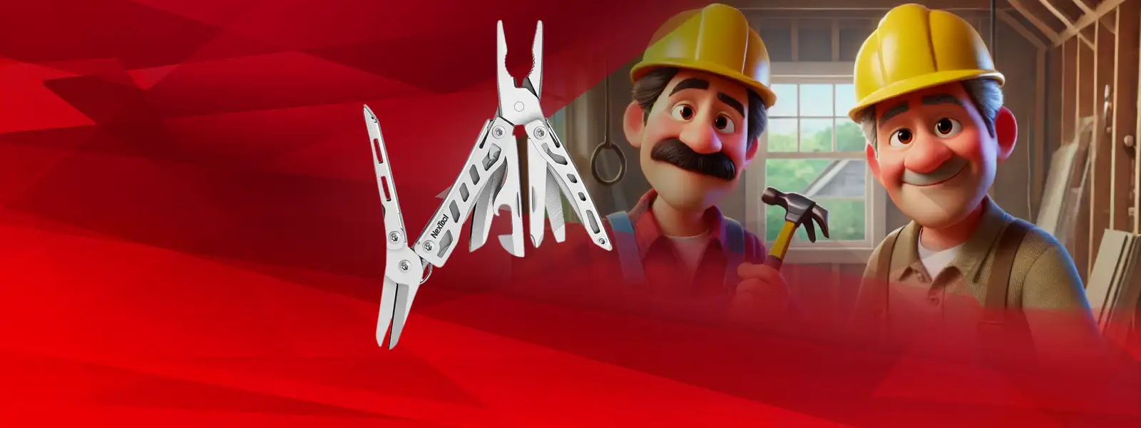 Silver multi-tool with multiple folding implements and a textured grip.