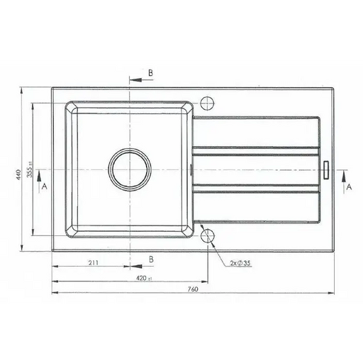 Sink MAIDSINKS Promo 76x44 1B 1D black - SinksAGD-ZLE<<<Home Appliance - ProductsAGD<<<ActionPL