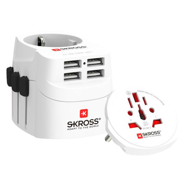 Adapter SKROSS PRO Light 4 x USB-A, 1.302471, World, White