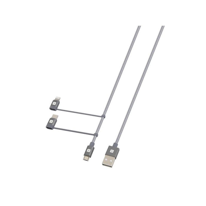 Cable Skross 3 in 1, USB-A - USB-C/ Lightning/ Micro USB, Metal braid, 1.2 m