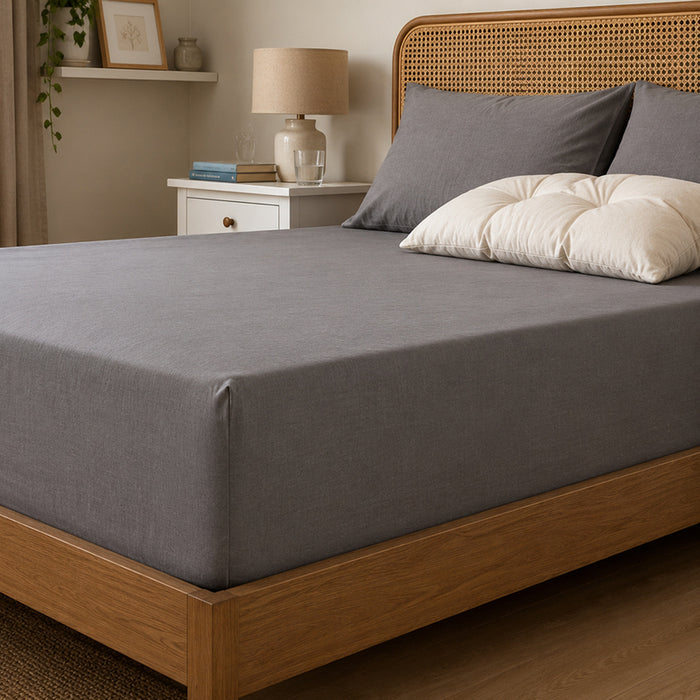 SLEEPFORIA FITTED SHEET FOR MATTRESS 160X200 CM GREY