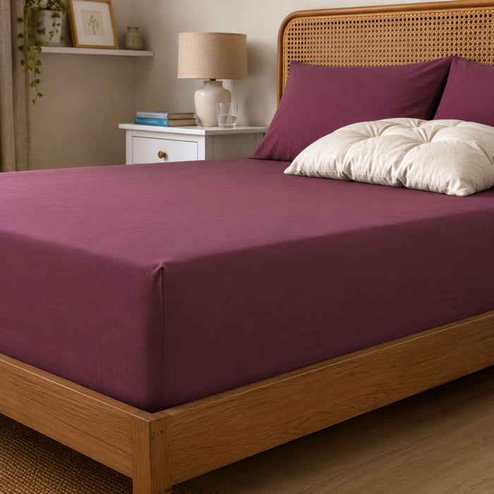 SLEEPFORIA FITTED SHEET FOR MATTRESS 180X200 CM BURGUNDY