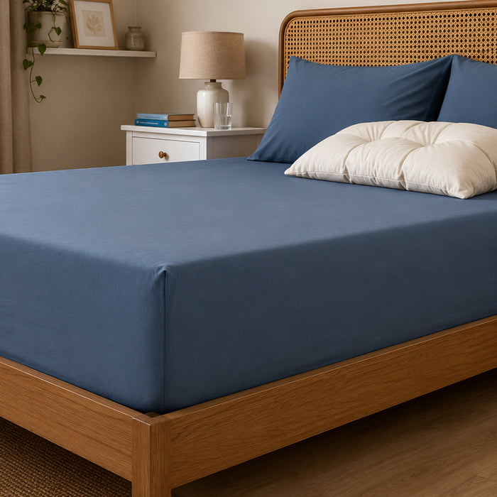 SLEEPFORIA FITTED SHEET FOR MATTRESS 180X200 CM BLUE