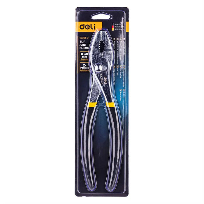 Slip Joint Pliers Deli Tools EDL25510 10’’ (black&yellow) - Pliers<<<Tools<<<InnproXML