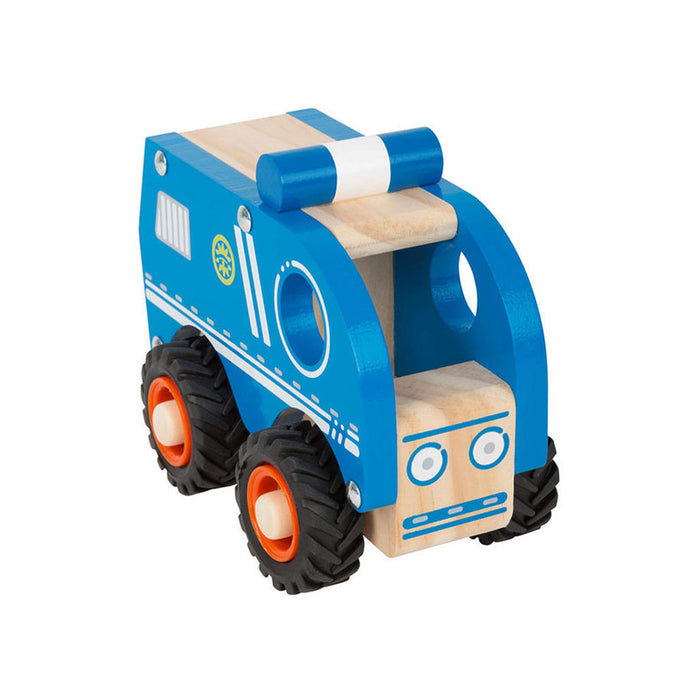 CHILDREN'S TOY SMALL FOOT POLICE CAR WOODEN