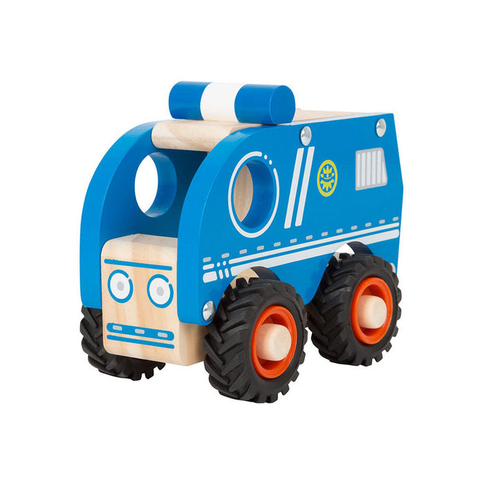 CHILDREN'S TOY SMALL FOOT POLICE CAR WOODEN