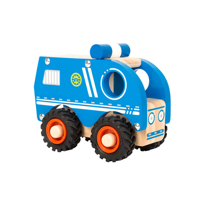 CHILDREN'S TOY SMALL FOOT POLICE CAR WOODEN