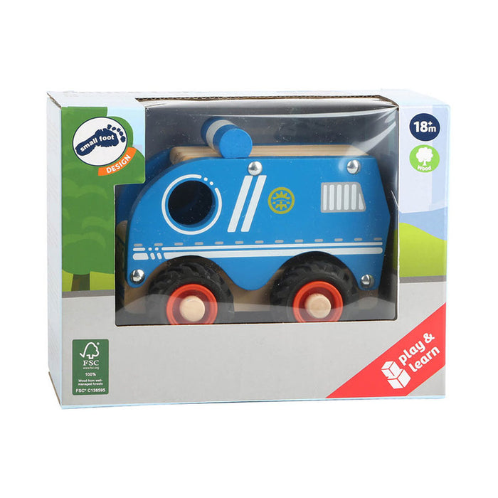 CHILDREN'S TOY SMALL FOOT POLICE CAR WOODEN