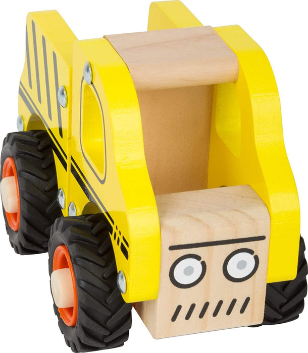 CHILDREN'S TOY SMALL FOOT TRUCK WOODEN YELLOW