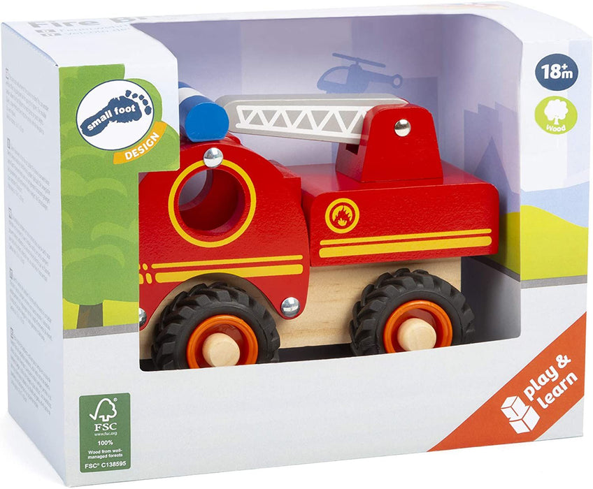 CHILDREN'S TOY SMALL FOOT WOODEN FIRE TRUCK