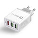 Smart adapter Qualcomm 3.0 Quick Charge with three ports 3A 2.1A - white - Adapters