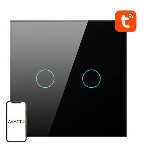 Smart Light Switch WiFi Avatto TS02-EU-B2 2 way (black) - Switches<<<Control devices<<<Smart Home<<<InnproXML