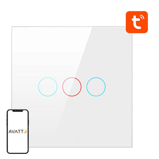Smart Light Switch ZigBee Avatto ZTS02-EU-W3 3 Way TUYA (white) - Switches<<<Control devices<<<Smart Home<<<InnproXML