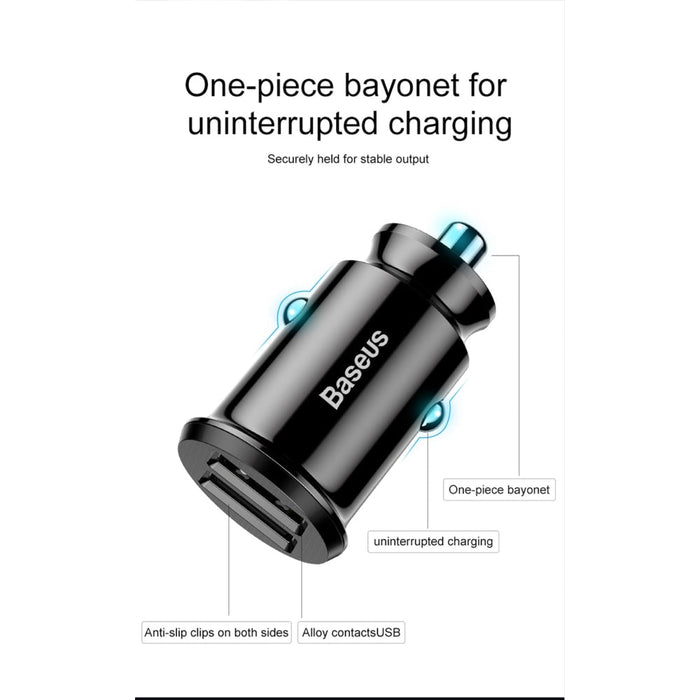 Smart mini USB car charger Baseus 3.1A Fast Charge