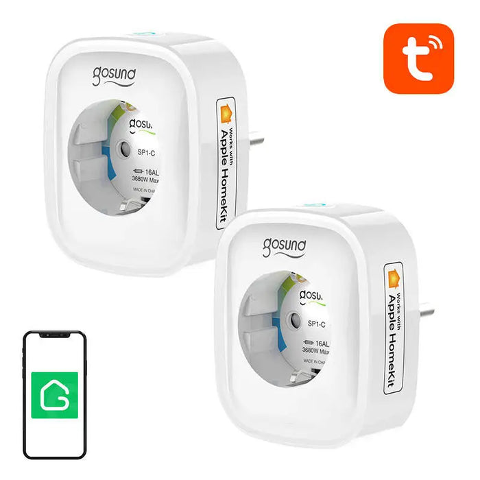 Smart socket WiFi Gosund SP1-H (2-pack)(HomeKit) 16A - Power plugs<<<Smart Plug<<<Actuators<<<Smart Home<<<InnproXML
