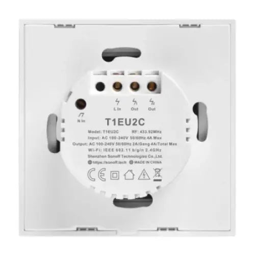 Smart Switch WiFi + RF 433 Sonoff T1 EU TX (2-channel) - Switches<<<Control devices<<<Smart Home<<<InnproXML