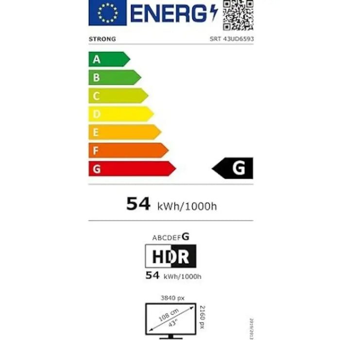 Smart TV STRONG 43UD6593 43’’ 4K Ultra HD LED HDR HDR10 - Електроника Телевизори<<<Компютри|