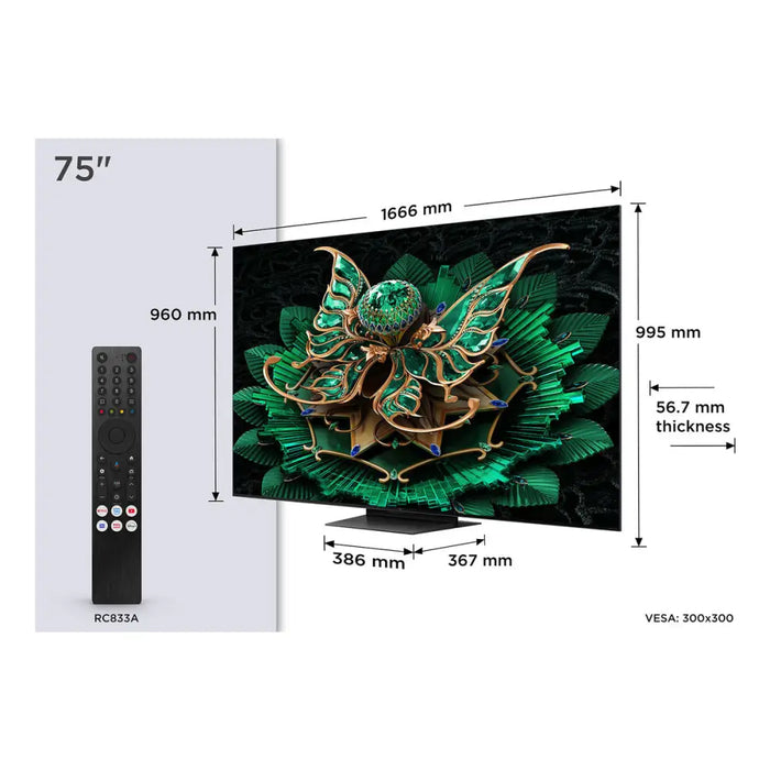 Smart TV TCL 75C7K 75’’ 4K Ultra HD HDR QD Mini LED - Електроника Телевизори<<<Компютри|