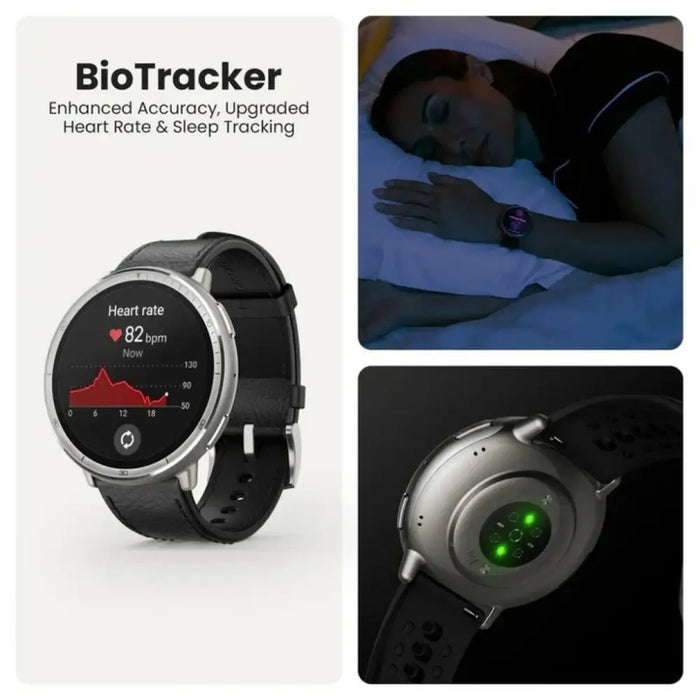 Smart watch AMAZFIT Active 2 Round Black Silicone Strap - Смарт часовници<<<Смарт устройства<<<TechMart&&&Електроника