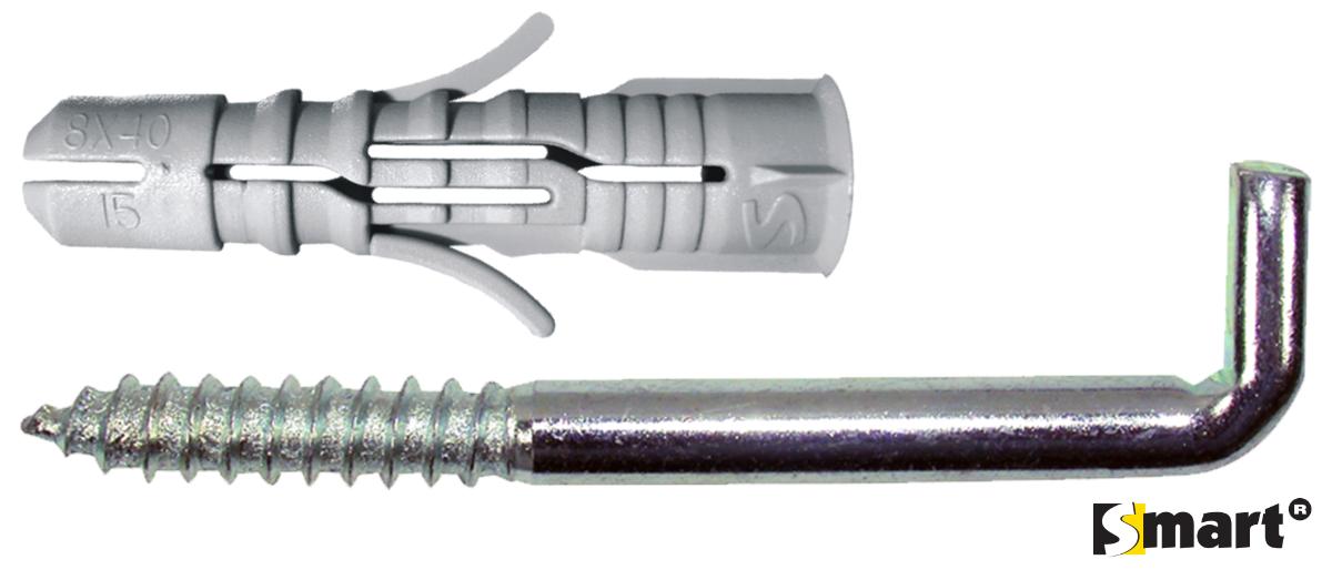 UNIVERSAL DOWEL WITH L-HOOK F6X30MM 10 PCS SMART