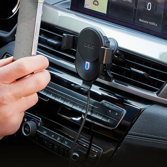 Smartphone holder with inductive charger SBS TESUPWIR10CLIPSTG 10W - black - Cell phone holders<<<HurtelXML