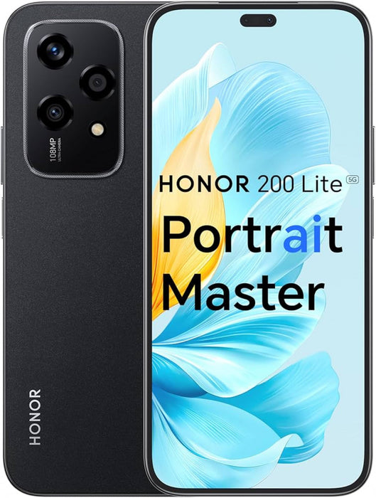 Smartphone HONOR 200 Lite 5G 8/256GB Midnight Black - Смартфони<<<Телефони и таблети<<<TechMart&&&Мобилни