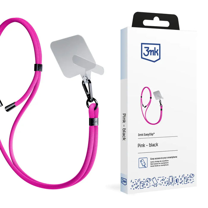 Smartphone Lanyard 3mk EasyClip - Pink - *Kategoria tymczasowa<<<HurtelXML