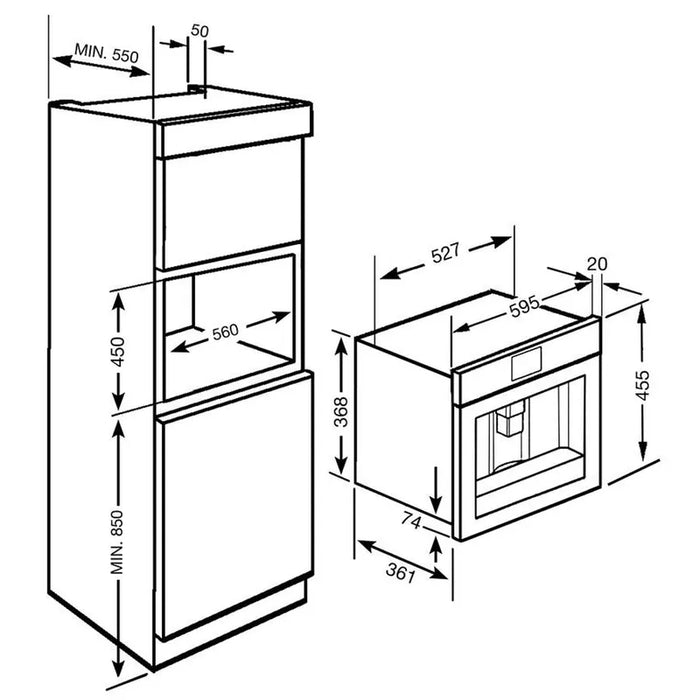 Built-in coffee machine SMEG CMS8451P, Mechanical