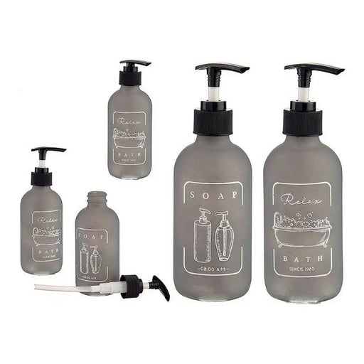 Soap Dispenser Berilo Black Grey Glass polypropylene 250 ml - Баня<<<Дом Градина<<<BigBuy&&&Аксесоари и