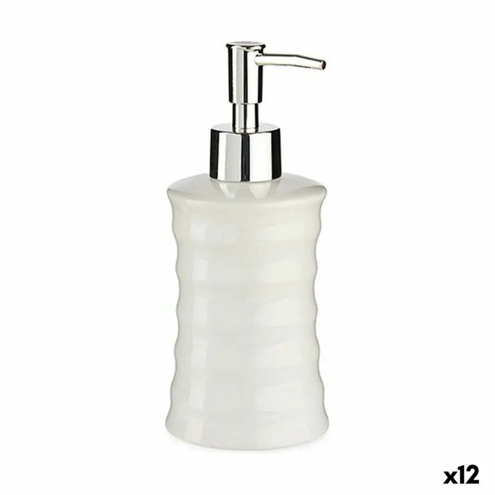 Soap Dispenser Berilo White Metal Ceramic Waves 260 ml (12 Units) - Баня<<<Дом Градина<<<BigBuy&&&Аксесоари и
