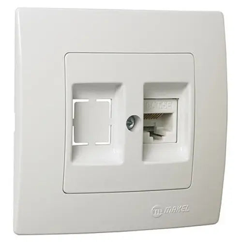 SOCKET COMPUTER RJ45 CAT 5E MAKEL Lilium Natural Kare - Ключове и контакти<<<Електроматериали<<<Praktiker&&&Ключове и