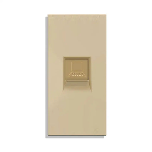 SOCKET RJ45 1/2 MODULE MECHANISM GOLD LUXON - Ключове и контакти<<<Електроматериали<<<Praktiker&&&Ключове и