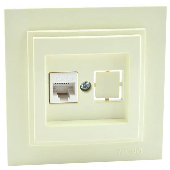 SOCKET RJ45/CAT6 CREAM DESPINA MONO CREAM - Ключове и контакти<<<Електроматериали<<<Praktiker&&&Ключове и