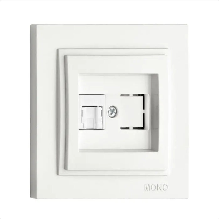 SOCKET RJ45/CAT6 WHITE DESPINA MONO WHITE - Ключове и контакти<<<Електроматериали<<<Praktiker&&&Ключове и